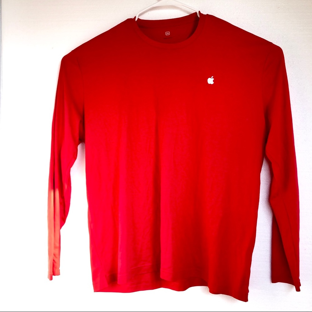 Apple Care Genius Long-Sleeve Men's Red Shirt 2X